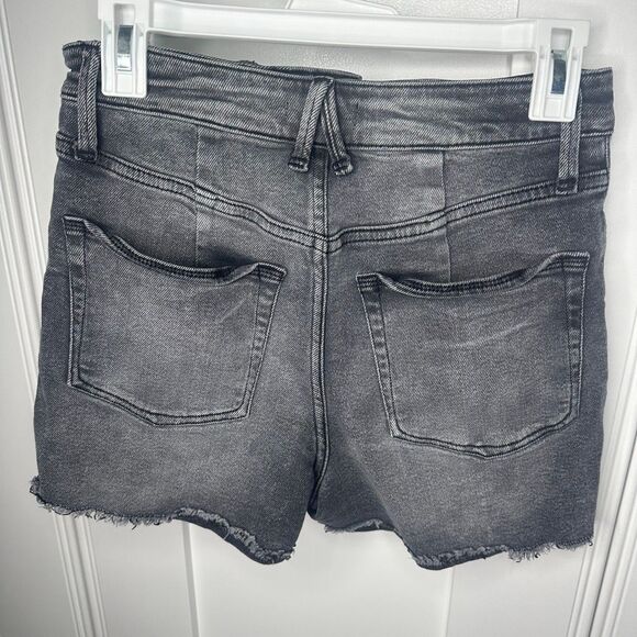 Good American Black Denim Shorts Size 4 Size 27 (v1) - Picture 2 of 3